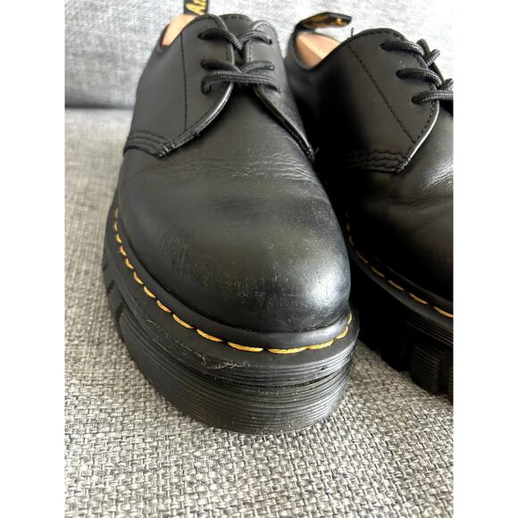 Dr. Martens Audrick 3-Eye Platform Shoes Black Leather UK 7 US 9 Chunky Sole EUC - Picture 12 of 16